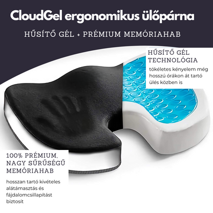 CloudGel ortopéd memóriahabos párna hűsítő géllel